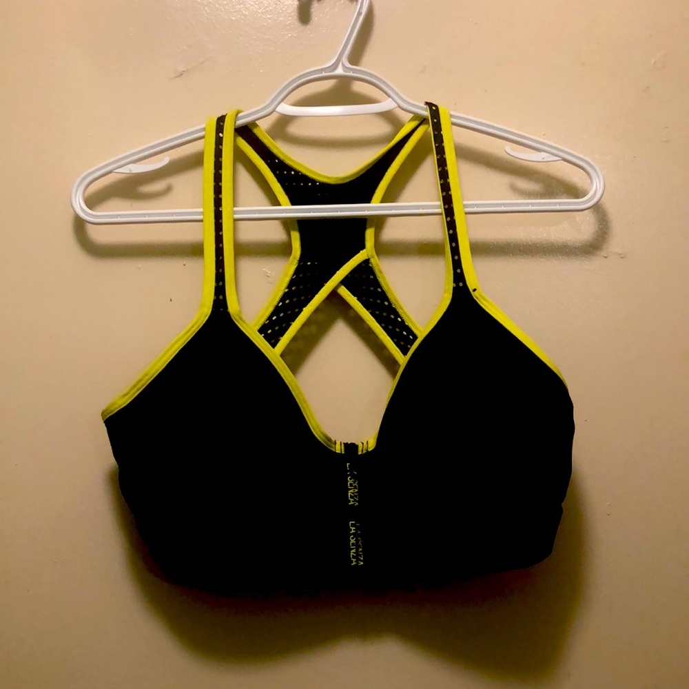 Black and Neon sports bra from la senza